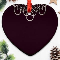 Black Cherry Scrolls Purple Heart Ornament (two Sides) by Mariart