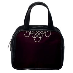 Black Cherry Scrolls Purple Classic Handbags (one Side) by Mariart