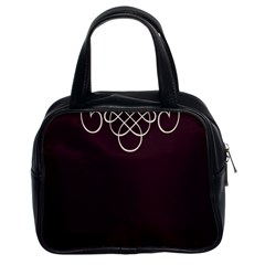 Black Cherry Scrolls Purple Classic Handbags (2 Sides) by Mariart