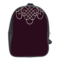 Black Cherry Scrolls Purple School Bags(large) 