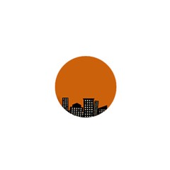 City Building Orange 1  Mini Buttons