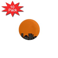 City Building Orange 1  Mini Magnet (10 Pack) 