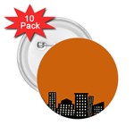 City Building Orange 2.25  Buttons (10 pack)  Front