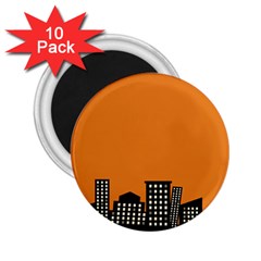 City Building Orange 2 25  Magnets (10 Pack) 