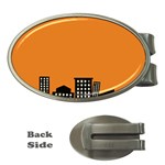 City Building Orange Money Clips (Oval)  Front