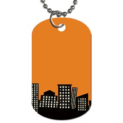 City Building Orange Dog Tag (one Side)