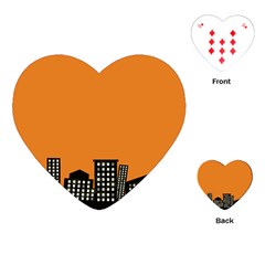 City Building Orange Playing Cards (heart)  by Mariart