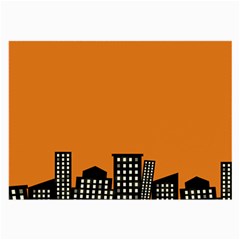 City Building Orange Large Glasses Cloth by Mariart