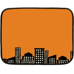 City Building Orange Double Sided Fleece Blanket (mini)  by Mariart