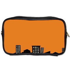 City Building Orange Toiletries Bags 2-side by Mariart