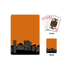 City Building Orange Playing Cards (mini)  by Mariart