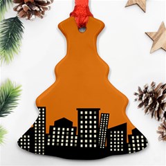 City Building Orange Ornament (christmas Tree)  by Mariart