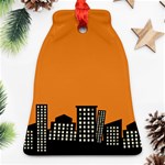 City Building Orange Bell Ornament (Two Sides) Back