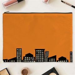 City Building Orange Cosmetic Bag (xxxl)  by Mariart