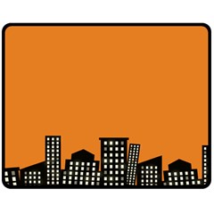 City Building Orange Double Sided Fleece Blanket (medium)  by Mariart