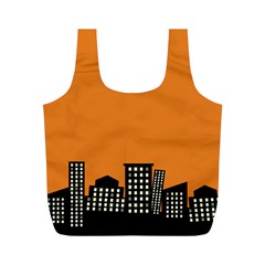 City Building Orange Full Print Recycle Bags (m)  by Mariart