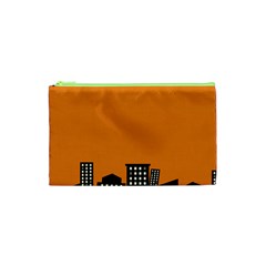 City Building Orange Cosmetic Bag (xs) by Mariart