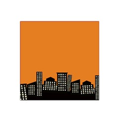 City Building Orange Satin Bandana Scarf by Mariart