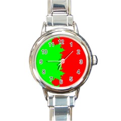 Critical Points Line Circle Red Green Round Italian Charm Watch by Mariart