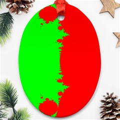 Critical Points Line Circle Red Green Ornament (oval)