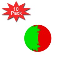 Critical Points Line Circle Red Green 1  Mini Buttons (10 Pack)  by Mariart