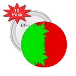 Critical Points Line Circle Red Green 2.25  Buttons (10 pack)  Front