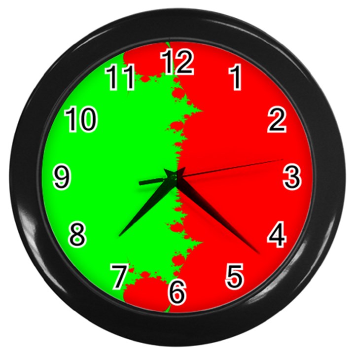 Critical Points Line Circle Red Green Wall Clocks (Black)