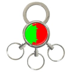 Critical Points Line Circle Red Green 3-ring Key Chains