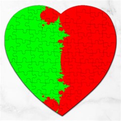 Critical Points Line Circle Red Green Jigsaw Puzzle (heart) by Mariart