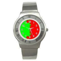 Critical Points Line Circle Red Green Stainless Steel Watch by Mariart