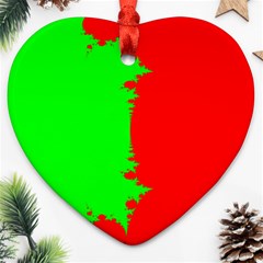 Critical Points Line Circle Red Green Heart Ornament (two Sides) by Mariart