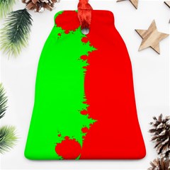 Critical Points Line Circle Red Green Ornament (bell) by Mariart