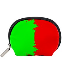 Critical Points Line Circle Red Green Accessory Pouches (small)  by Mariart