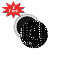 Circle Plaid Black White 1 75  Magnets (10 Pack)  by Mariart