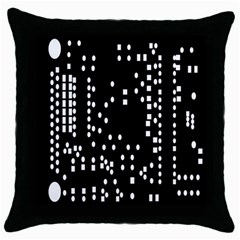 Circle Plaid Black White Throw Pillow Case (black) by Mariart