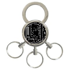 Circle Plaid Black White 3-ring Key Chains by Mariart