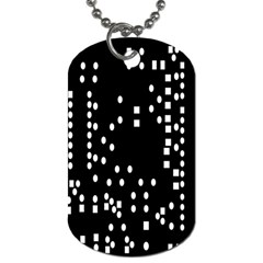 Circle Plaid Black White Dog Tag (two Sides) by Mariart