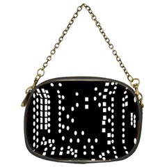 Circle Plaid Black White Chain Purses (one Side)  by Mariart