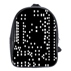 Circle Plaid Black White School Bags(large)  by Mariart