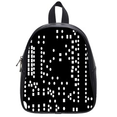 Circle Plaid Black White School Bags (small)  by Mariart