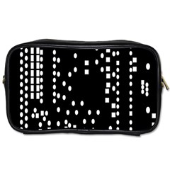 Circle Plaid Black White Toiletries Bags by Mariart