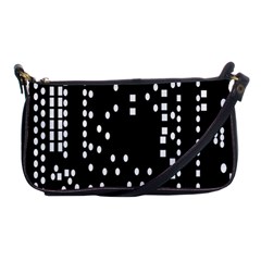 Circle Plaid Black White Shoulder Clutch Bags by Mariart