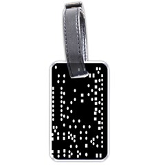 Circle Plaid Black White Luggage Tags (one Side)  by Mariart