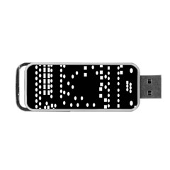 Circle Plaid Black White Portable Usb Flash (one Side) by Mariart