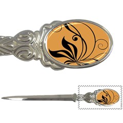 Black Brown Floral Symbol Letter Openers by Mariart