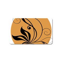 Black Brown Floral Symbol Magnet (name Card) by Mariart