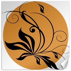 Black Brown Floral Symbol Canvas 12  X 12   by Mariart