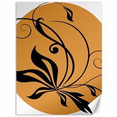 Black Brown Floral Symbol Canvas 36  X 48   by Mariart