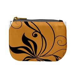 Black Brown Floral Symbol Mini Coin Purses by Mariart