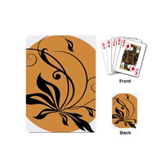 Black Brown Floral Symbol Playing Cards (mini)  by Mariart